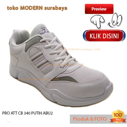 Sepatu pria olahraga sneakers kets tali PRO ATT CB 340 PUTIH ABU2