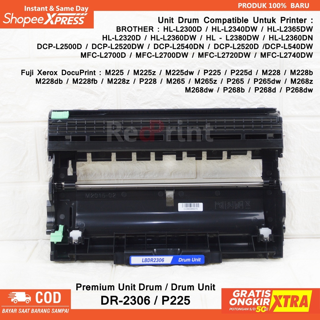 Jual Unit Drum DR2306 Compatible Untuk Printer Brother HL2360/DCP