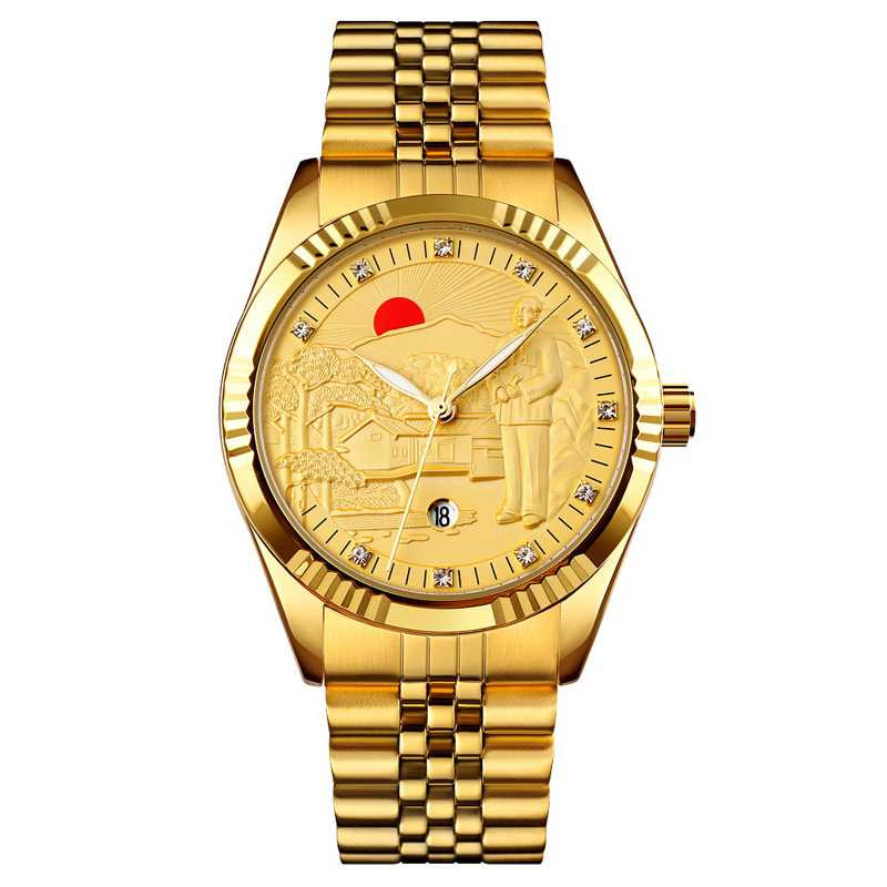 Jam Tangan Pria Analog Stainless Original SKMEI 9233CS Gold-0
