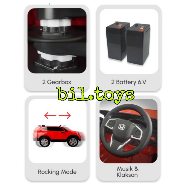 MOBIL AKI ANAK  PMB 7788 HONDA CR-V MAINAN ANAK KENDARAAN AKI 12V CRV M 7788 DILENGKAPI REMOTE CONTROL