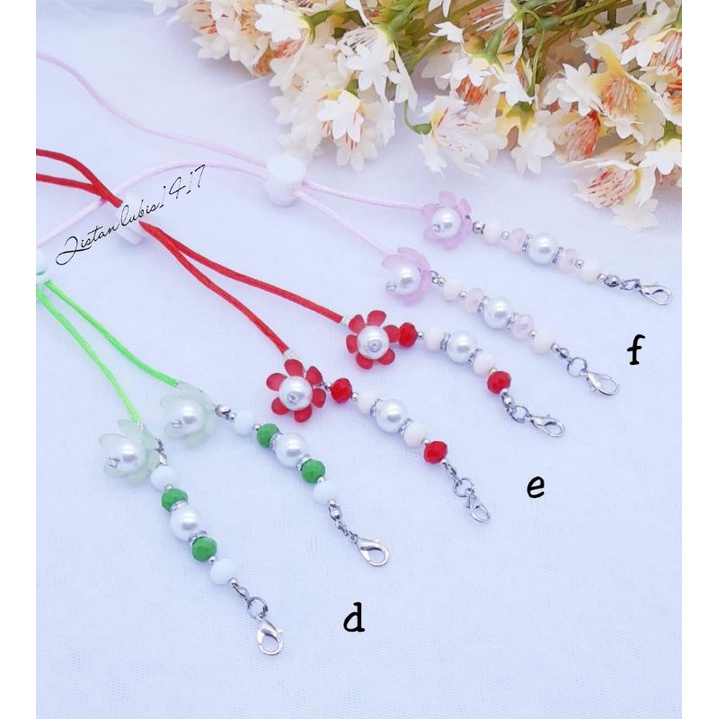 Strap masker kristal dove flower beli 10 free 2