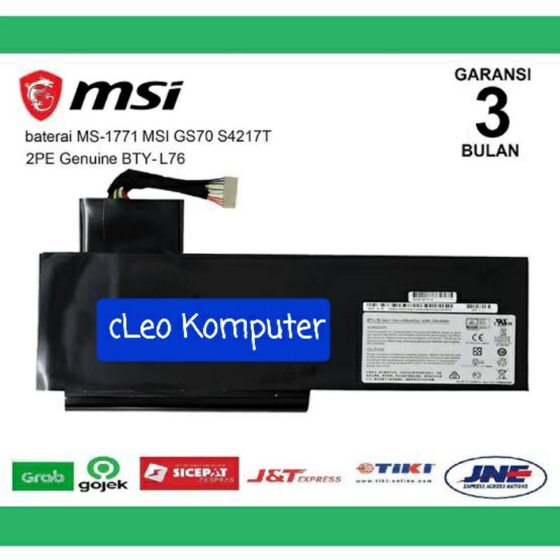 BATERAI BATRE MSI GS70 C703 MS 1771 ERAZER X7613 BTY-L76 BTY L76