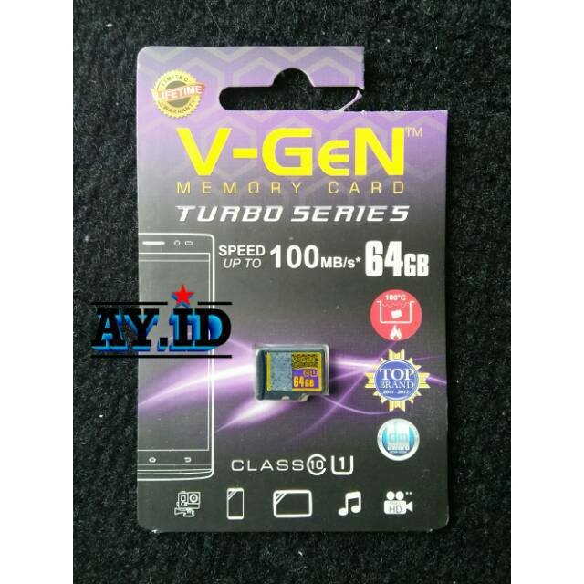 Memory card micro sd vgen 64gb class10 vgen microSDHC turbo class10 64gb original