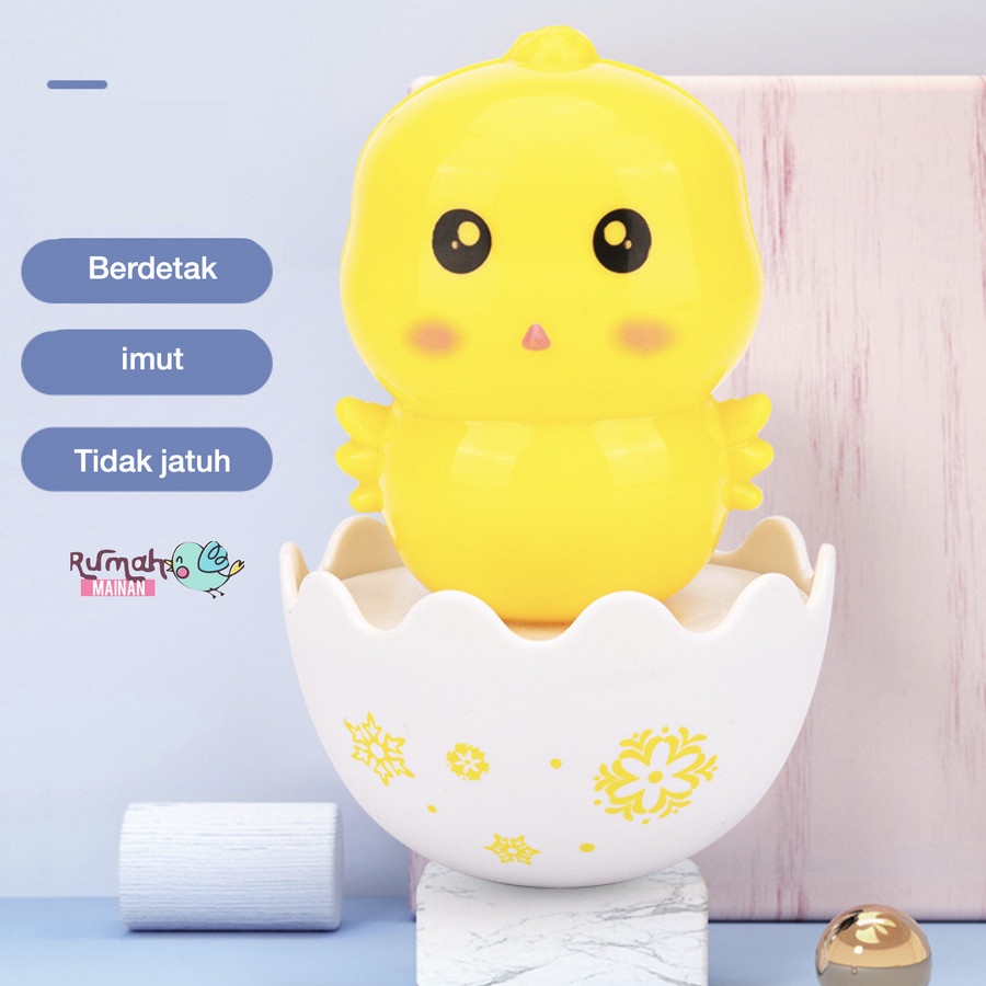 Baby Newborn MINI Cute Tumbler Toy Mainan Bayi merangkak bersuara Telur Goyang