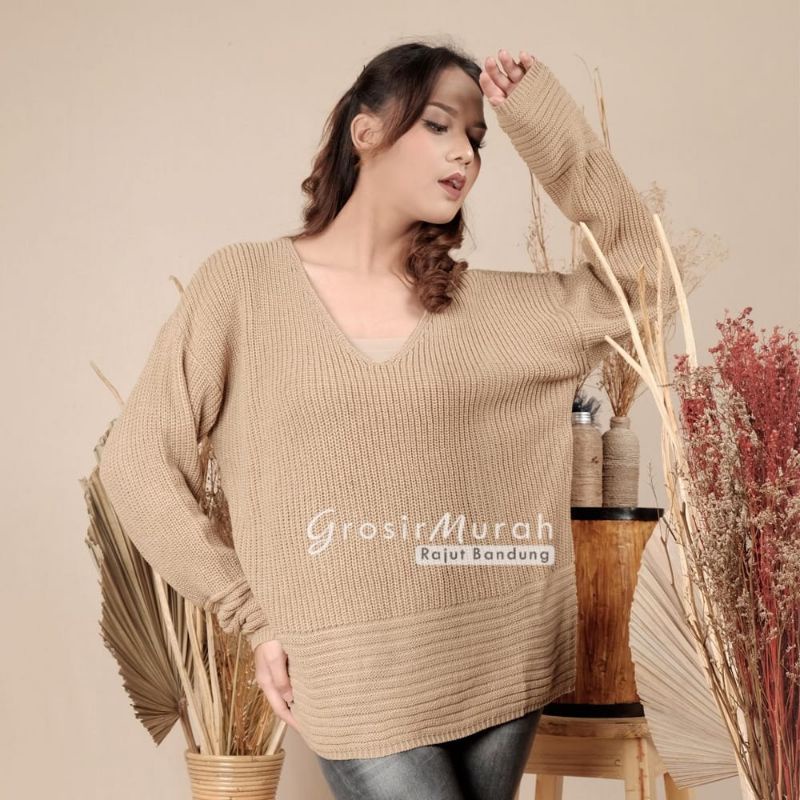 GS043 Sweater Rajut Wanita Kayra Premium oversize