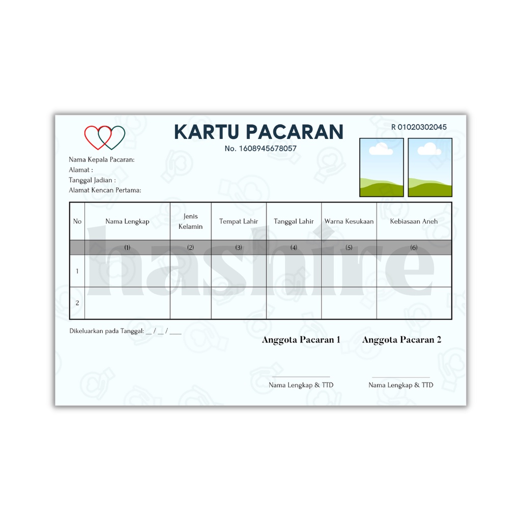 1 Set Sertifikat Pasangan &amp; Kartu Pacaran