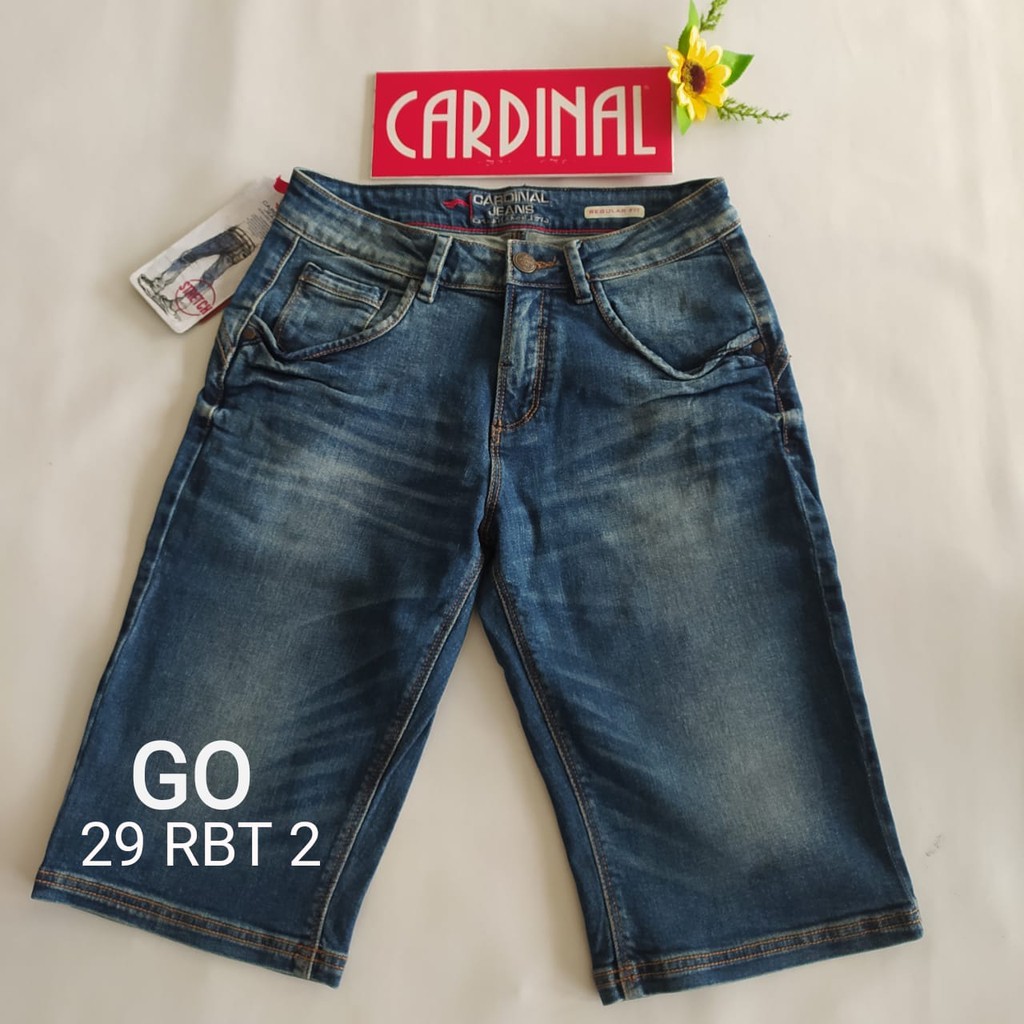 gof 29-CBV CARDINAL JEANS Celana Pria Celana Pendek Bermuda Casual Sobek Slimfit Reguler Fit Reguler