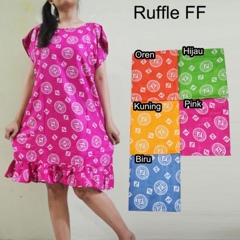 Daster ruffle top brand / daster viral termurah