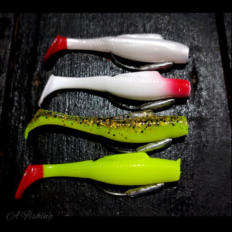 SOFT LURE 8CM HOOK BKK 2/0 SATU SET I UMPAN CASTING IKAN GABUS TOMAN