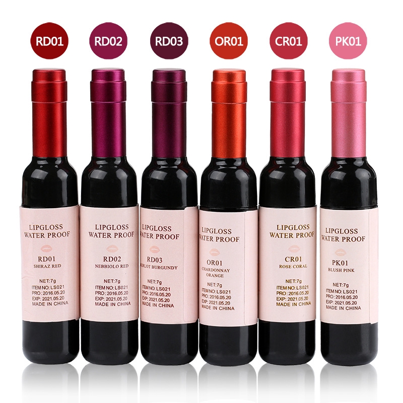 Red Wine Bottle Lip Gloss Waterproof Long Lasting Liquid Lipstick