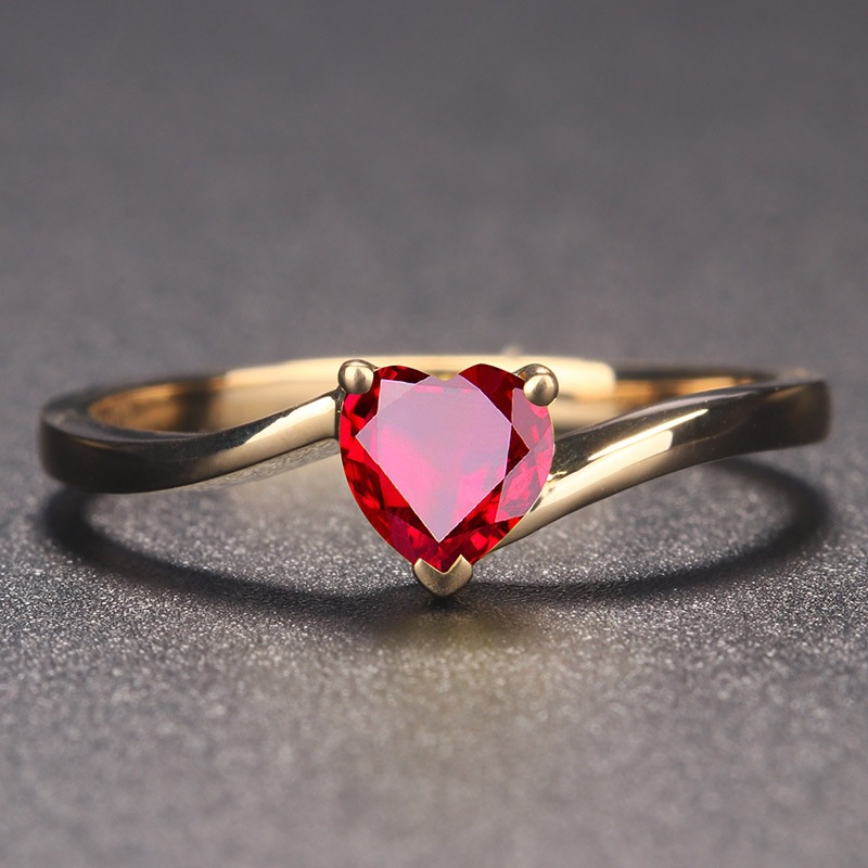 Cincin Sterling Silver 925 Dengan Batu Zircon Kubik Bentuk Hati Untuk Wanita
