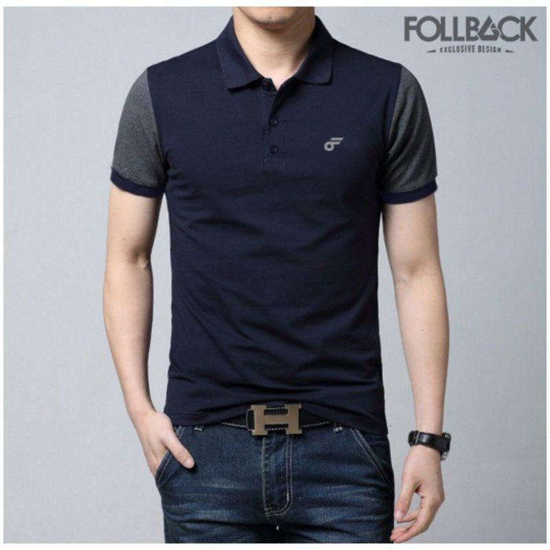 Kaos Pria Polo Shirt Follback Outdrips Blue NAVY