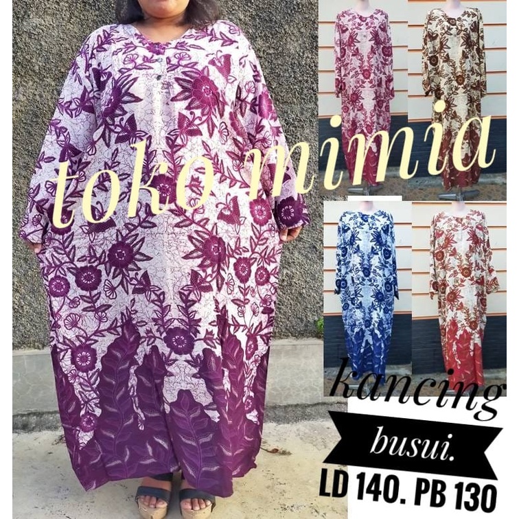 Baju Daster Jumbo Ld 140 Lengan Panjang Daster Panjang Busui Kancing Panjang Semata Kaki  avika