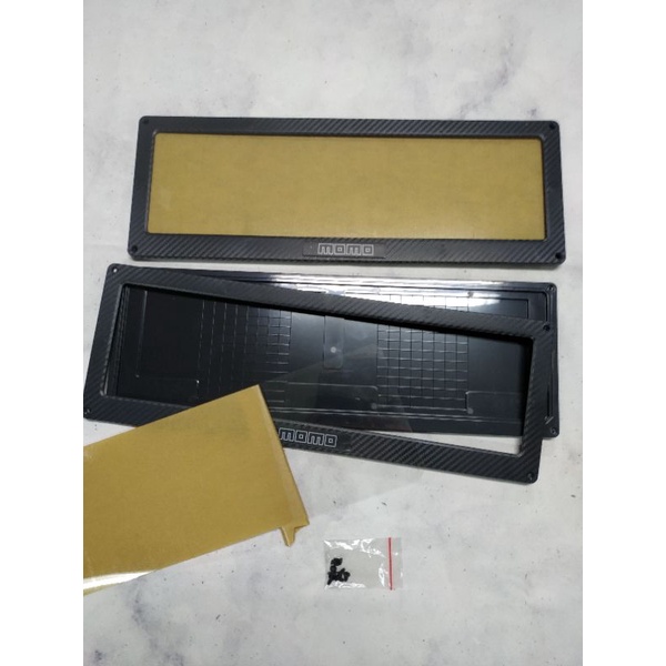 tempat plat nomor mobil akrilik hitam carbon