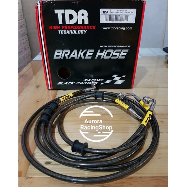 BRAKE HOSE SELANG REM TDR BLACK CARBON SET YAMAHA NMAX NON ABS 2016-2021 ORI