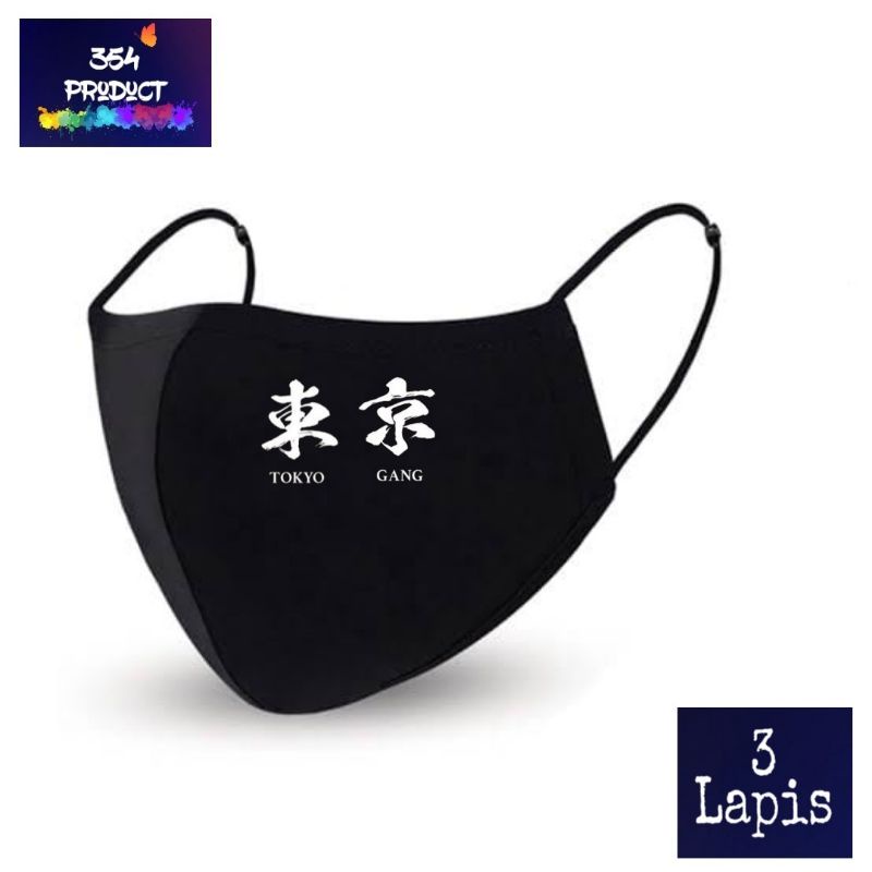 Masker 3 Lapis - Tokyo gang | Tokyo revengers | kanji jepang | anime tokyo