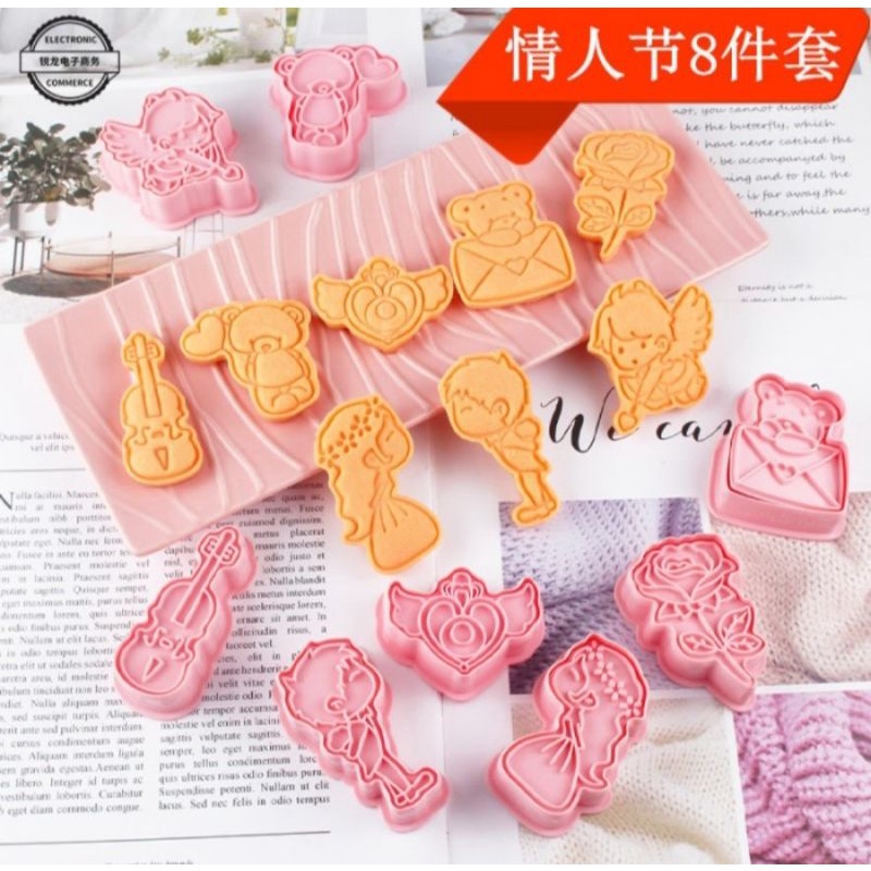 CETAKAN COOKIES VALENTINE ISI 8 PCS