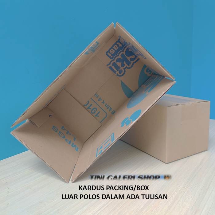 Kardus Packing-Karton Box Uk.22x12x10 cm Luar Polos Dalam Ada Tulisan-1