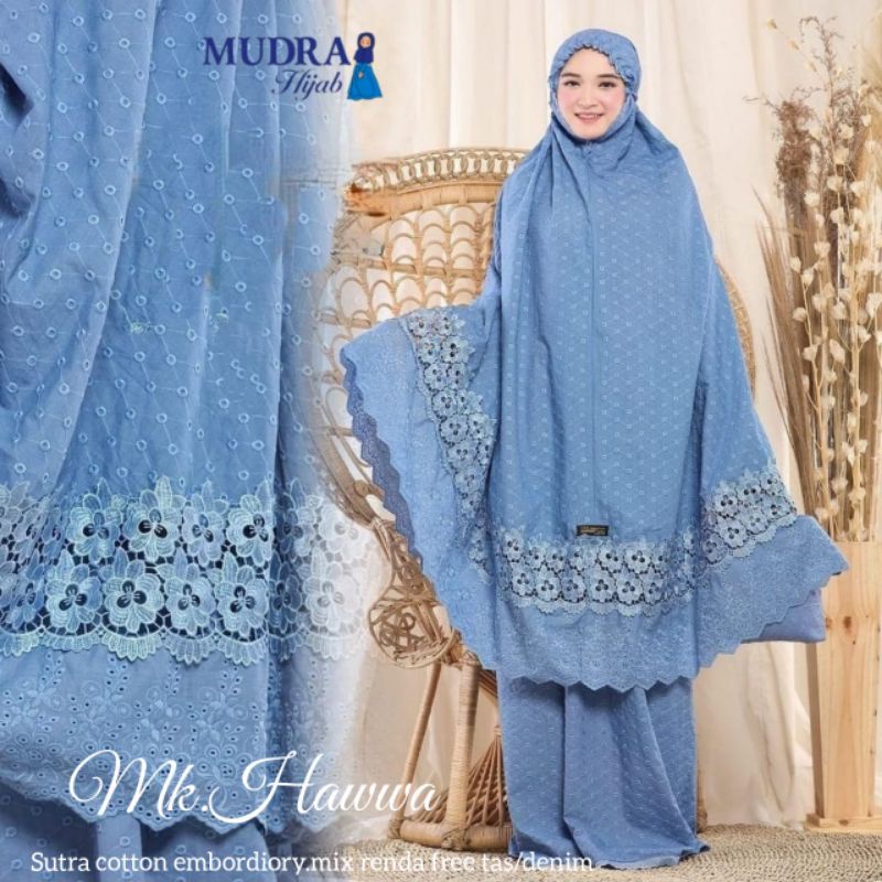 Mukena hawwa by yusha ilyasa / Mukena paris bordir list renda / mukena renda / mukena bordir