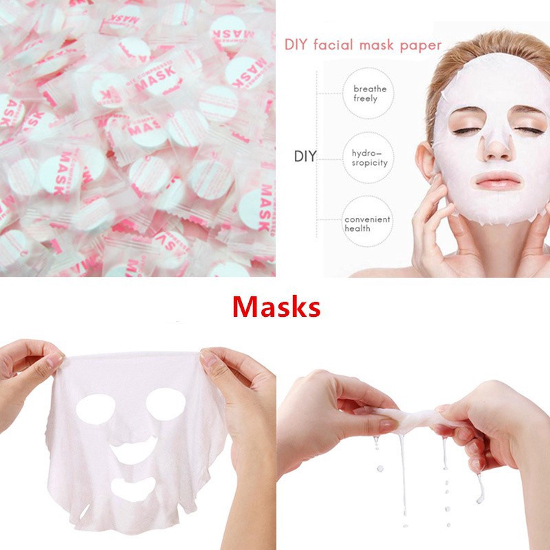 Compressed Mask Sheet Paper Tablet Facial Masker Kertas Tisu Wajah / Masker Wajah Kertas