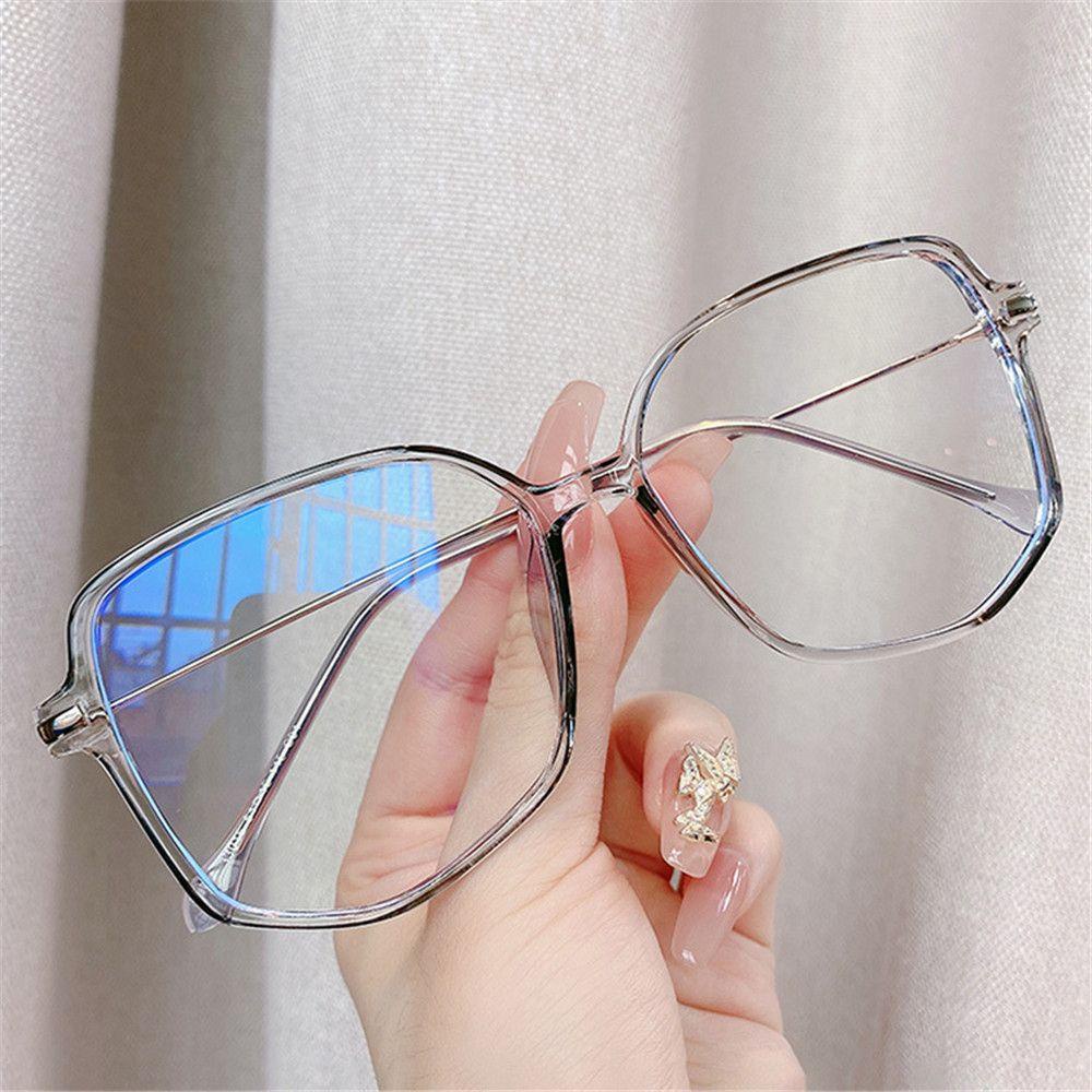 Populer Anti-Cahaya Biru Kacamata Komputer Oversized Polygon Vintage Ultra Light Frame