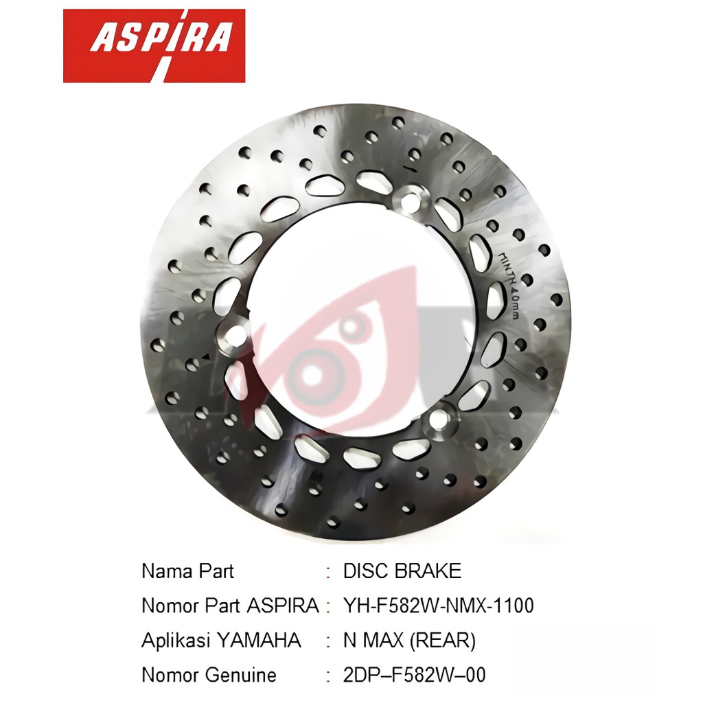 ASPIRA Piringan Cakrang Belakang Nmax Rear Disc Brake Rem Motor Matic