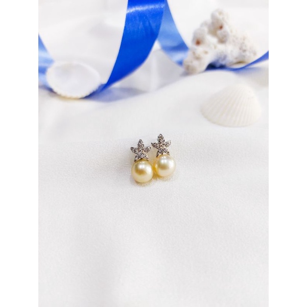 Anting Perak Mutiara Air Laut Asli