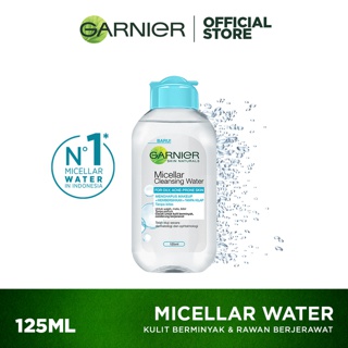 Image of Garnier Micellar Water Blue - Single 125 ml Skincare Pembersih Wajah & Makeup Kulit Berminyak