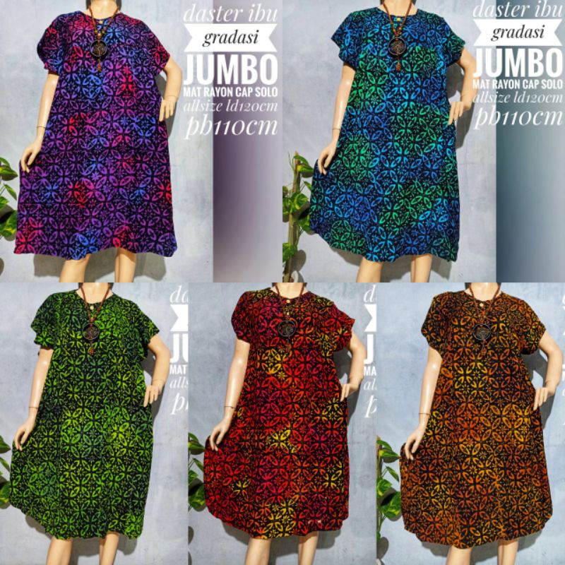 daster ibu cap warna gradasi