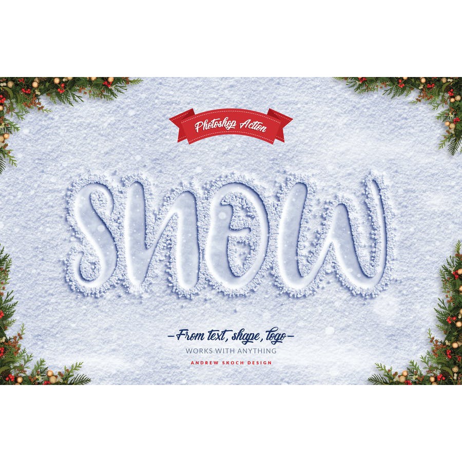 Snow Lettering - Photoshop Action