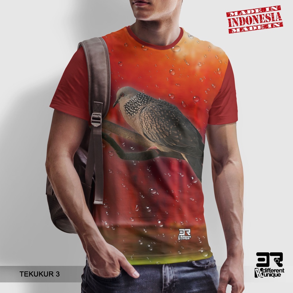 [ COD ] KAOS PRINTING GAMBAR TEKUKUR 3  - BAJU DISTRO ORIGINAL MOTIF HEWAN BURUNG KICAU MANIA PUTER 