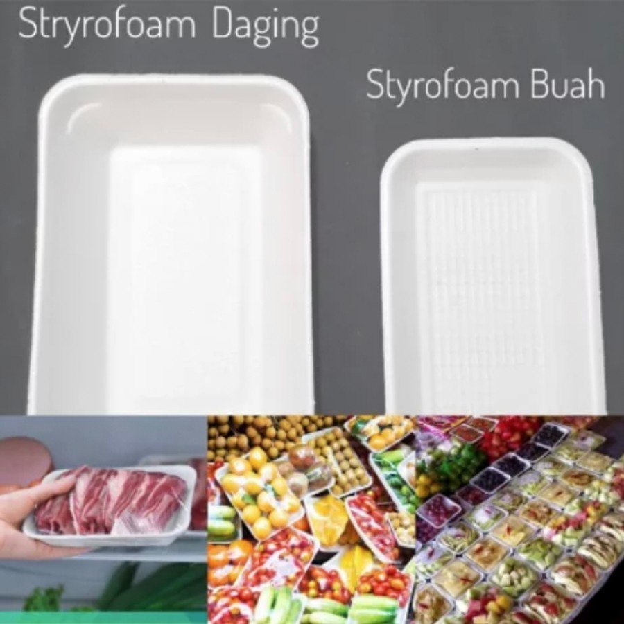 FOAM TRAY TR-1 STYROFOAM TRAY BUAH TR 1 / TR1- 250 PCS