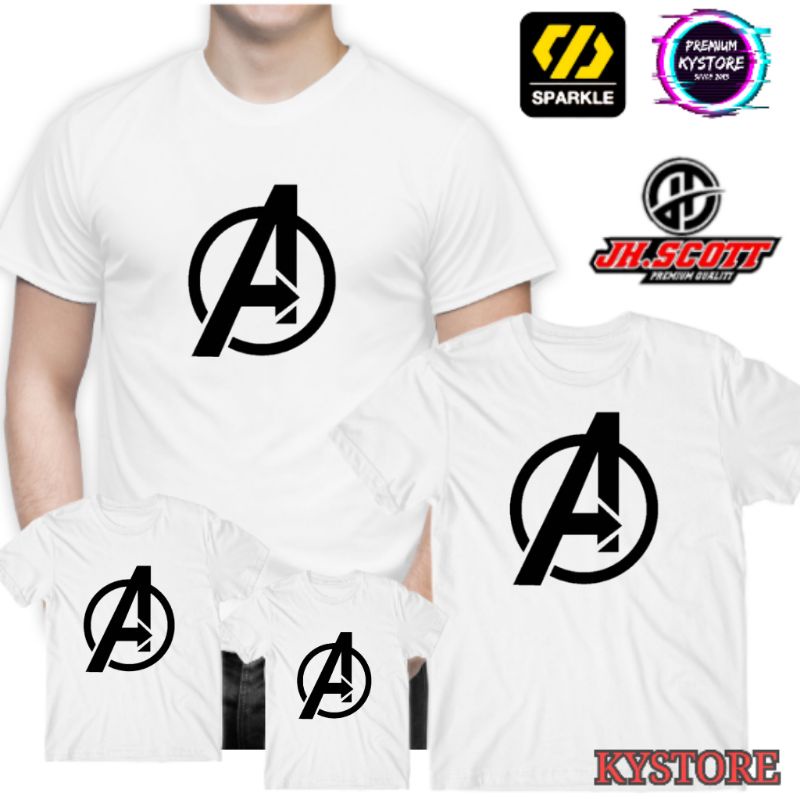 Kaos Avenger pria Cotton Combad 30s lengan pendek S,M,L,XL,XXL