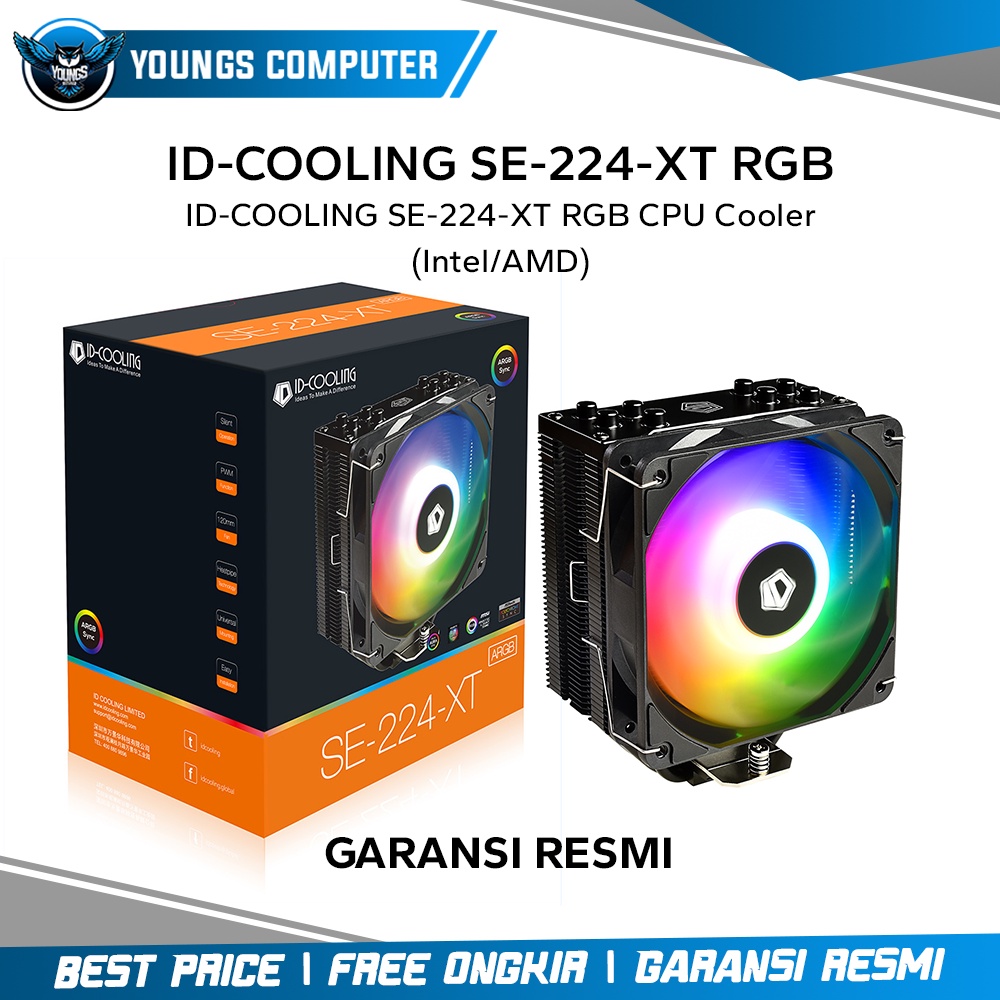 ID-COOLING SE-224-XT RGB | CPU Cooler Heatsink HSF (INTEL/AMD)