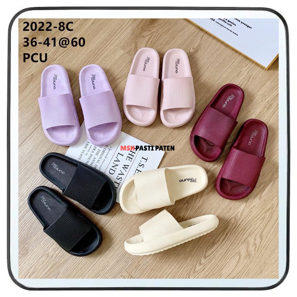 Sandal karet wanita terbaru merk LALUNA T432 Sandal impor Sandal selop wanita tahan air Sandal jelly wanita