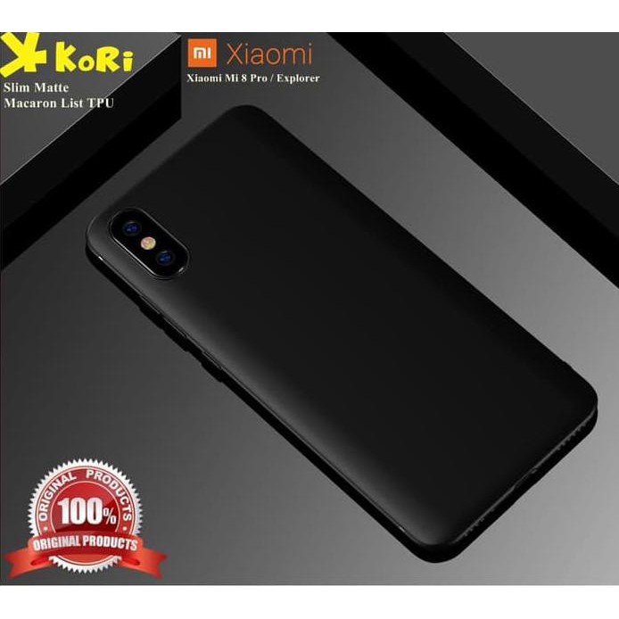 FINLAY CASE XIAOMI MI 8 PRO EXPLORER CAFELE KORI SLIM MATTE LIST TPU SOFT HITAM RT45