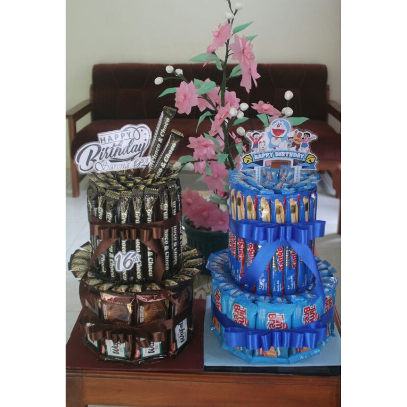 

snack tart / tower cake / kue ulang tahun bisa request tema