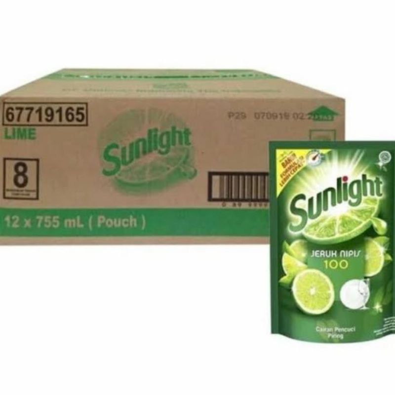 Sunlight Dus 755 x 12 Refill / Sunlight Lime 800ml x 12 / Sunlight Besar 1 dus