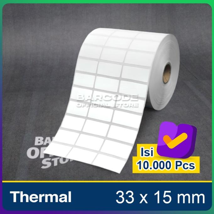 

LABEL BARCODE 33X15 MM 3 LINE STIKER THERMAL 33 X 15 MM CORE 1" INCH