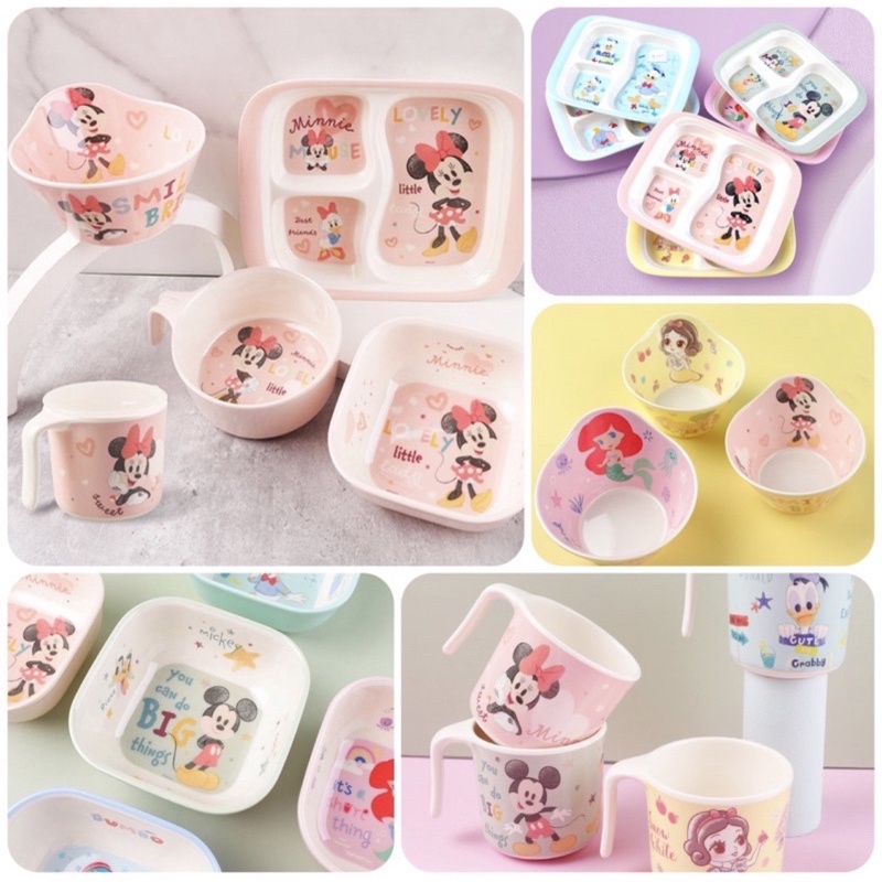 piring mangkok melamin karakter anak2 / piring impor anak