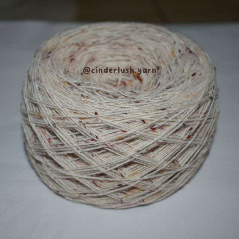 Benang rajut actem (akrilik katun merino) putih sparkle small ply (sport weight)