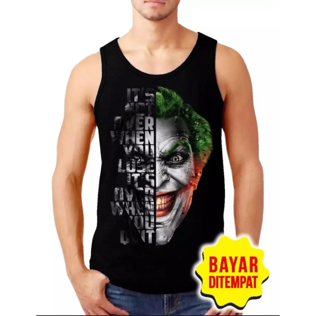 FF SINGLET PRIA KAOS SINGLET SABLON BERKUALITAS GAMBAR JOKER 002