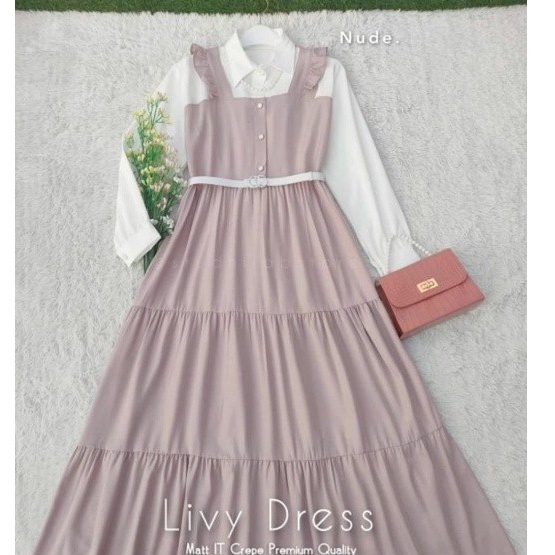 LIVY DRESS / Gamis remaja dewasa kekinian korean style / BUSUI FRIENDL