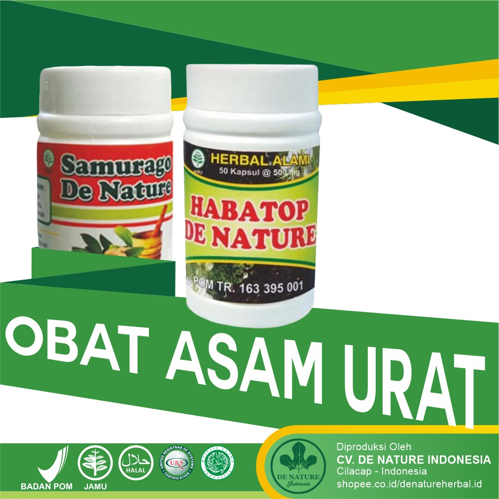 PAKET OBAT ASAM URAT HERBAL DE NATURE SAMURAGO HABATOP DE NATURE