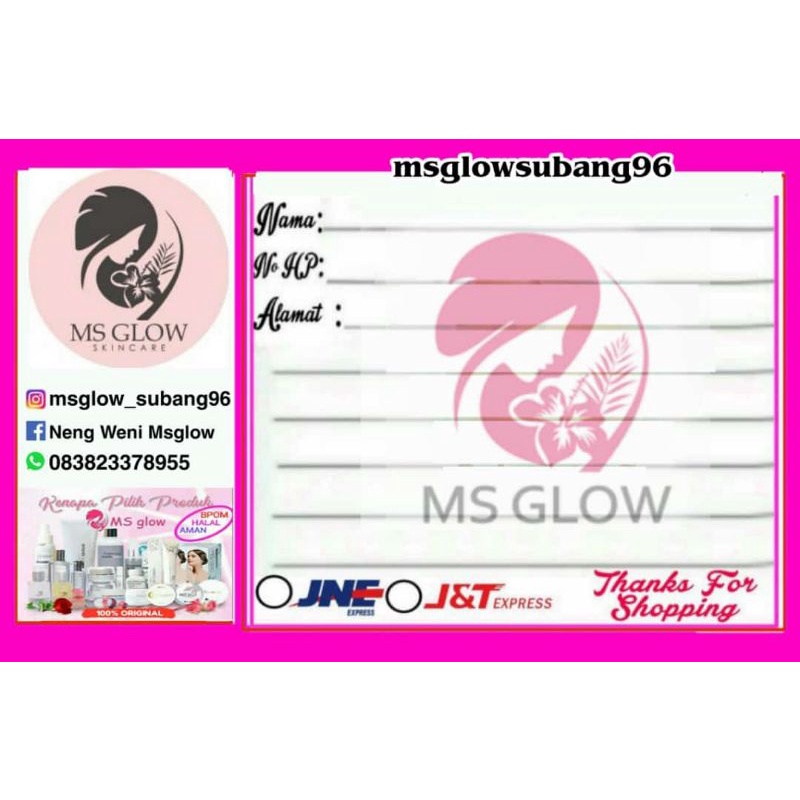 

SHIPING CARD LABEL STICKER PENGIRIMAN MS GLOW