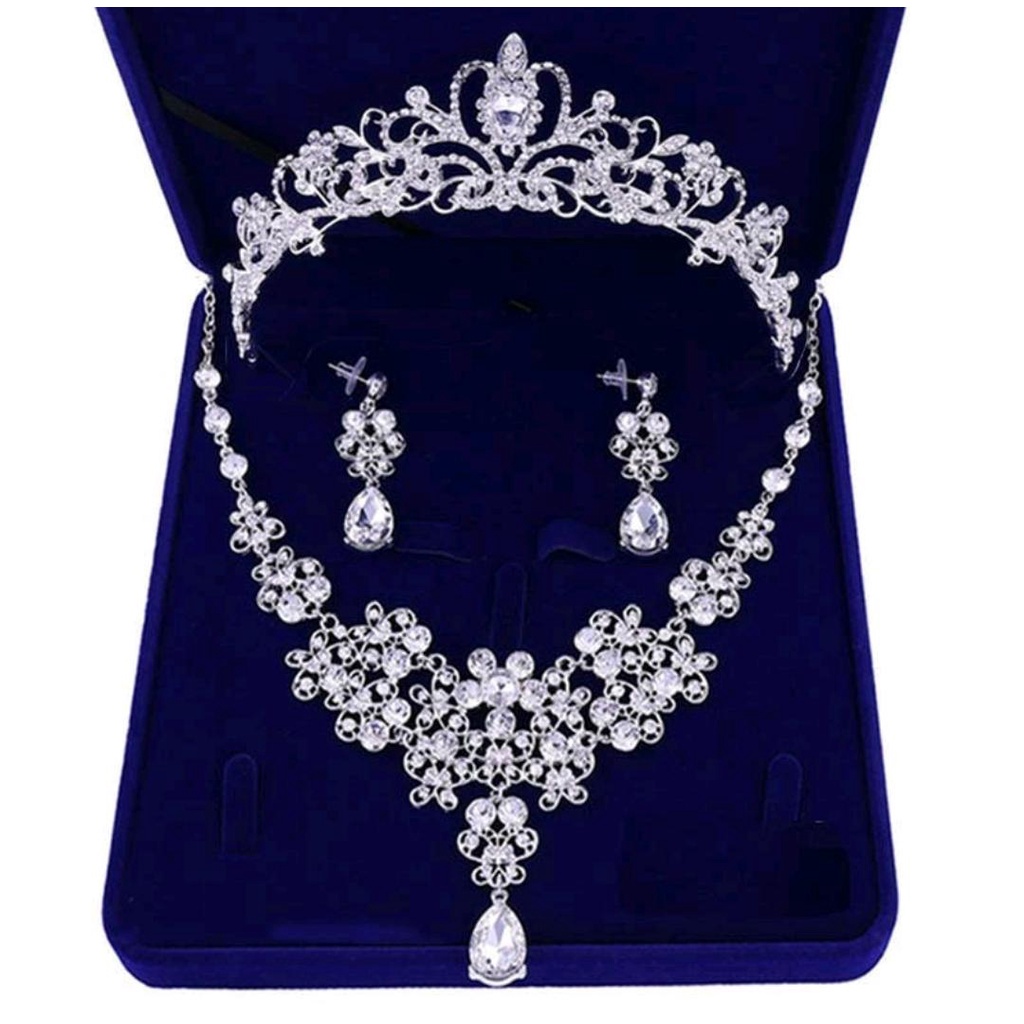 Austria Jewelry Set - Mahkota Anting Kalung - Aksesoris Pengantin - Bridal Crown