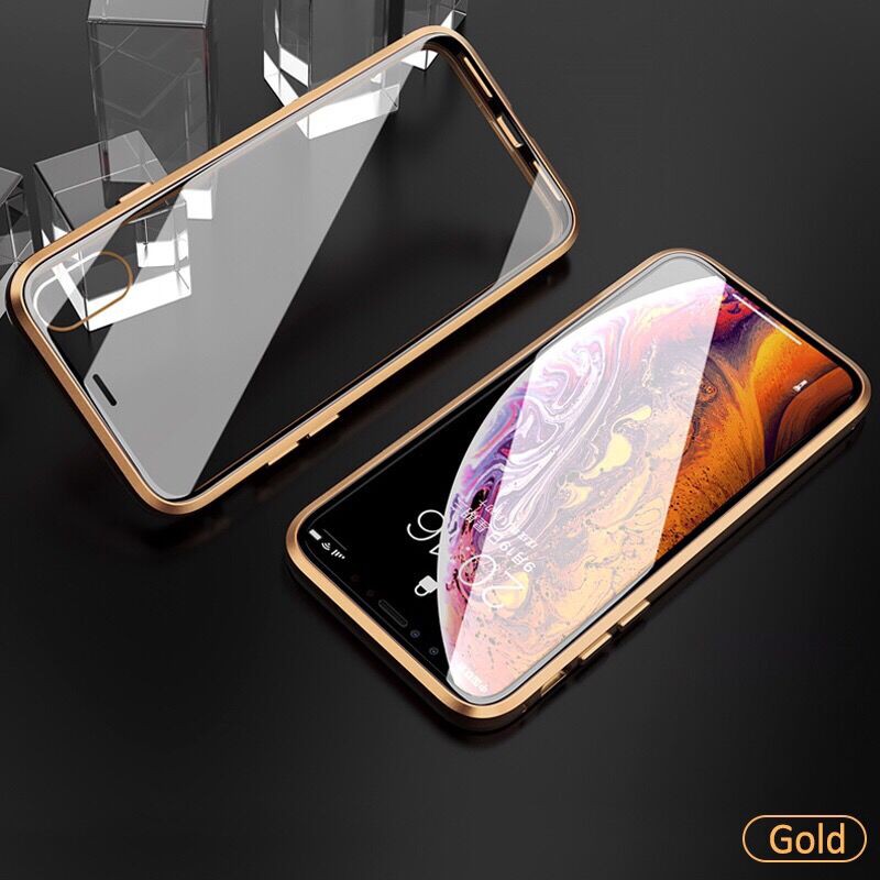 Magnetic Glass Case Untuk iPhone 7 6s 8 XS XR X MAX 8+ 7+ 6 Plus Kualitas Tinggi Magnetic Casing Back iphone 11 Cover