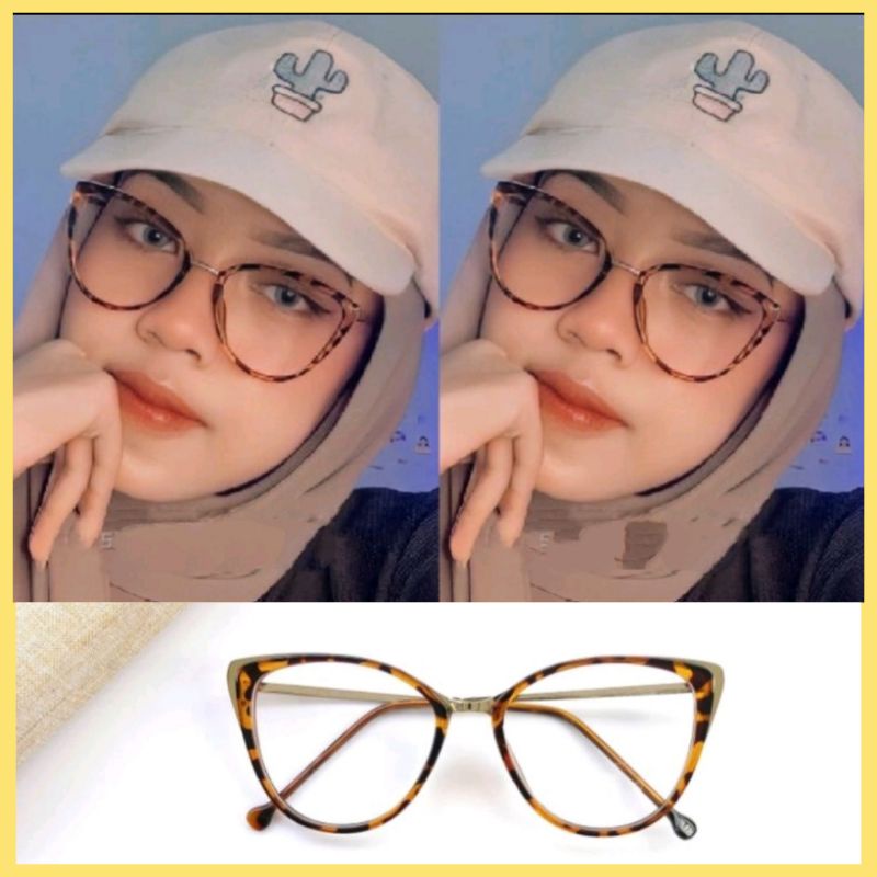 kacamata cat Eye 3001 bisa request minus normal clynder