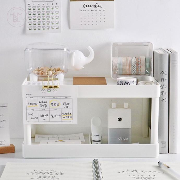 

Office & Stationery | Document Organizer | 2 Tier Study White Rack Organizer Aesthetic Korean Style | Best Seller