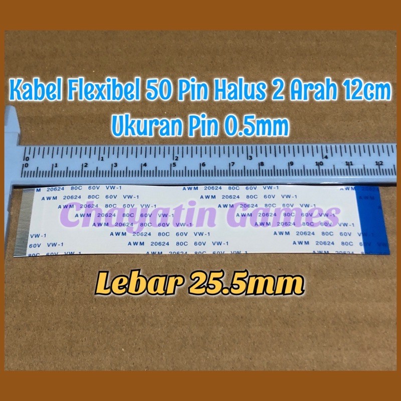 Kabel Flexibel 50 Pin Halus 2 Arah Panjang 12cm - UKuran Pin 0.5mm / 0.5 mm